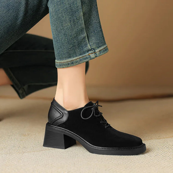 Harper Suede Block Heel Loafers