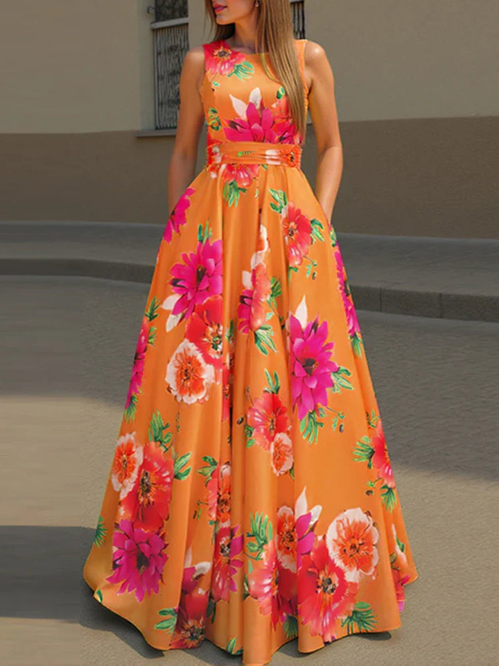 Rosamira Elegant Sleeveless Wedding Guest Maxi Dress