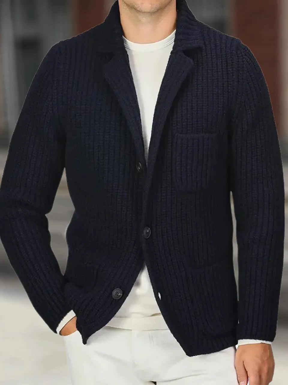 Castelan Ribbed Knit Cardigan