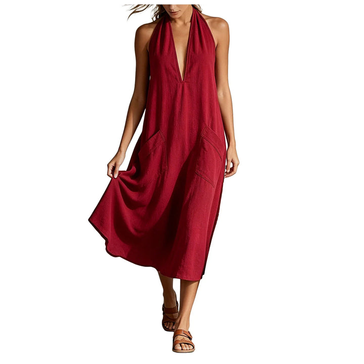 Evelorae Breathable Linen Midi Dress