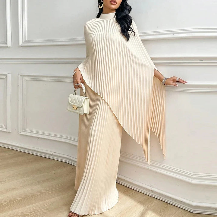 Magdalena Pleated Draped Cape Set