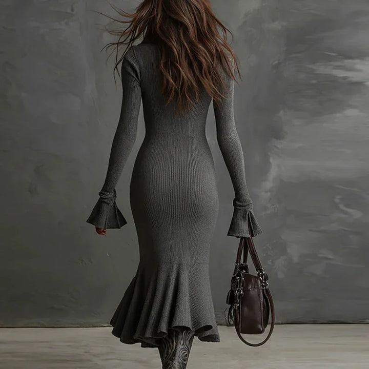 Shannon Ruffle Knit Midi Dress