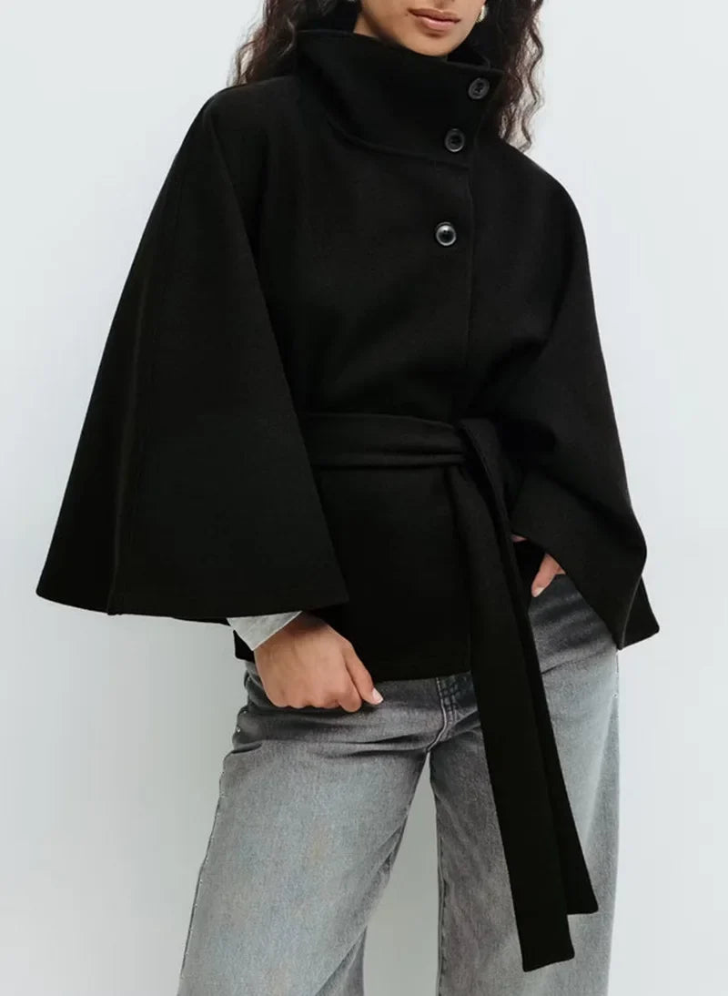 Anouk Belted Cape Jacket