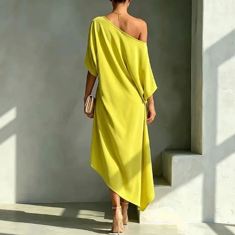 Chelsea Elegant Asymmetrical Midi Dress