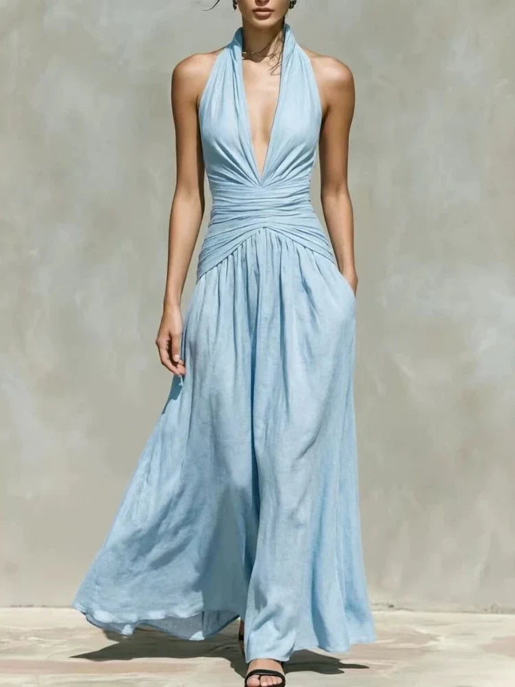 Camille Ruched Waist Maxi Dress