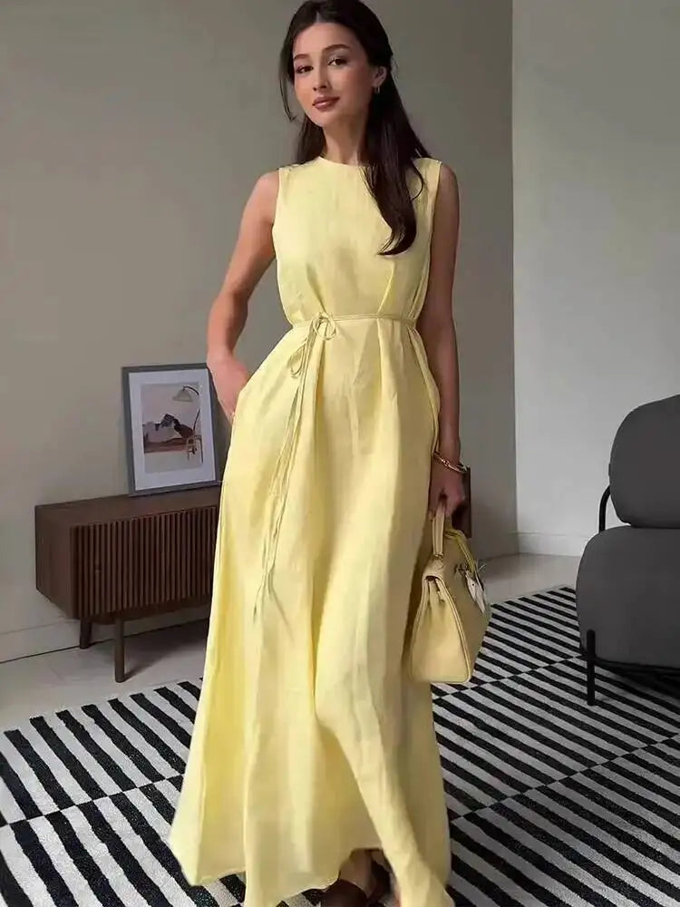 Melina Waist Tie Maxi Dress