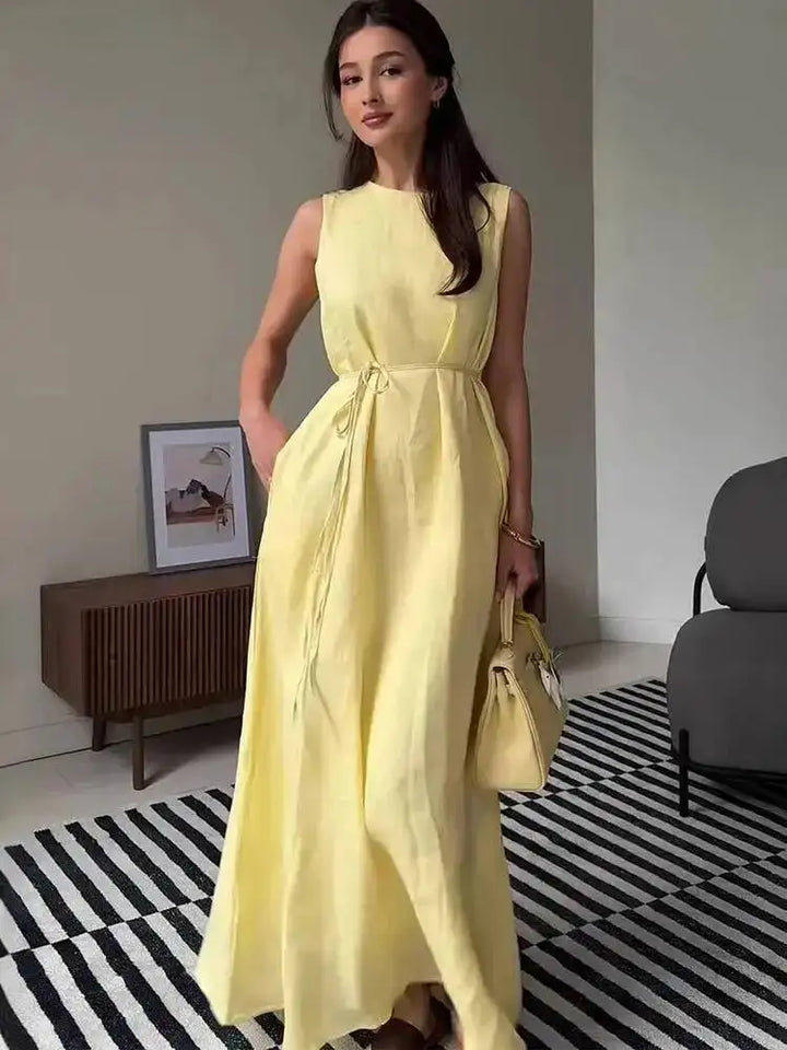 Melina Waist Tie Maxi Dress