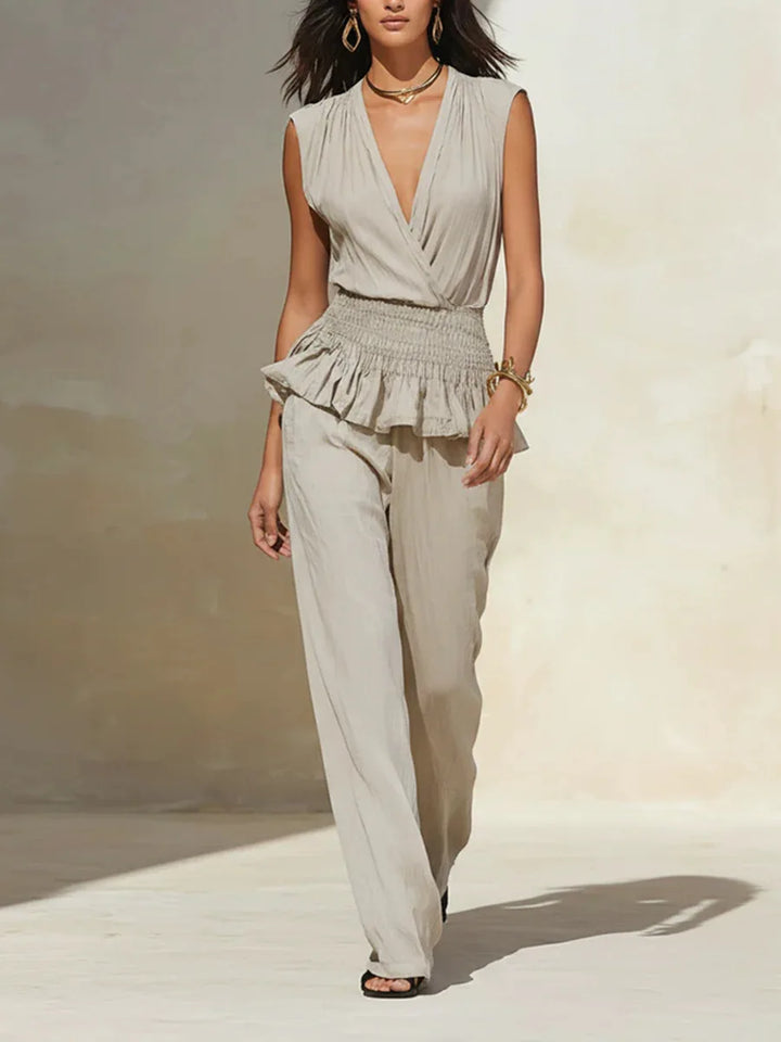 Aya Ruffle Peplum Jumpsuit