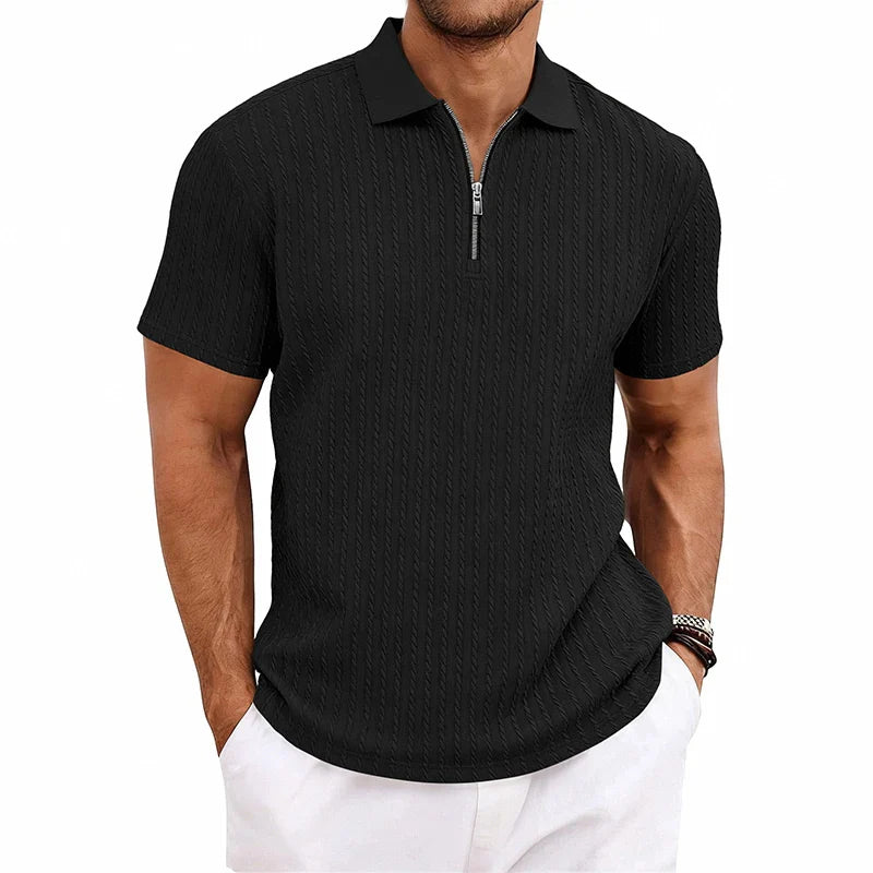 Tristan Textured Zip Polo Shirt