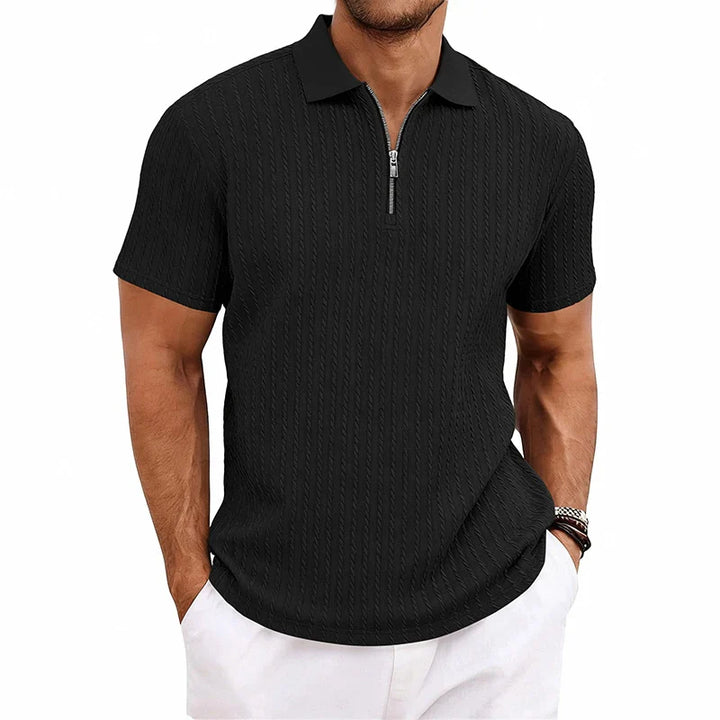 Tristan Textured Zip Polo Shirt