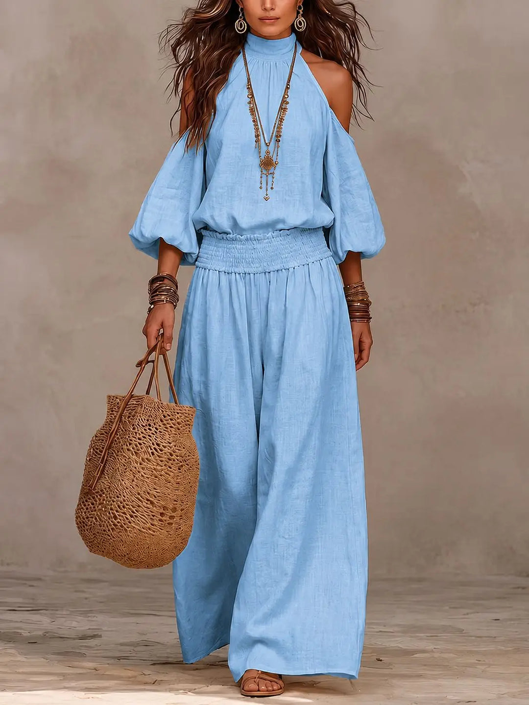 Camia Off Shoulder Pants Set