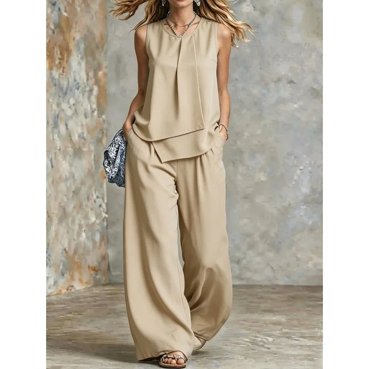 Alvenna Relaxed Fit Sleeveless Two Piece Set