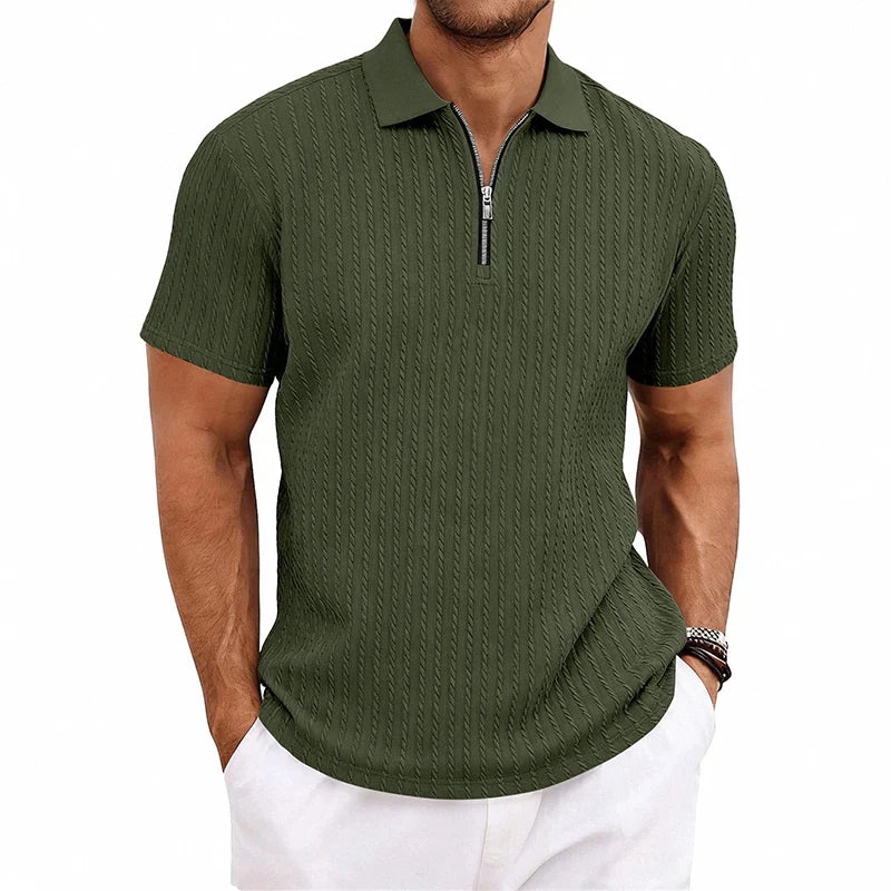 Tristan Textured Zip Polo Shirt