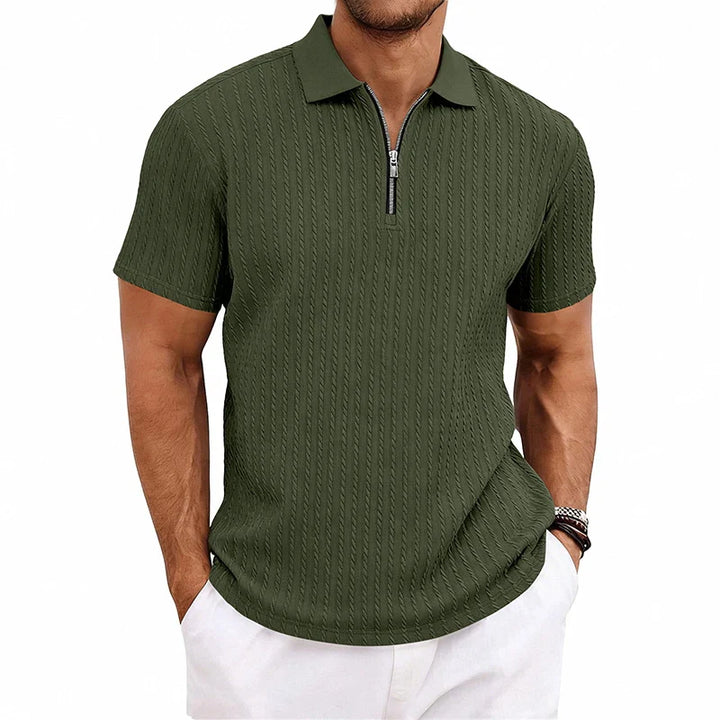Tristan Textured Zip Polo Shirt