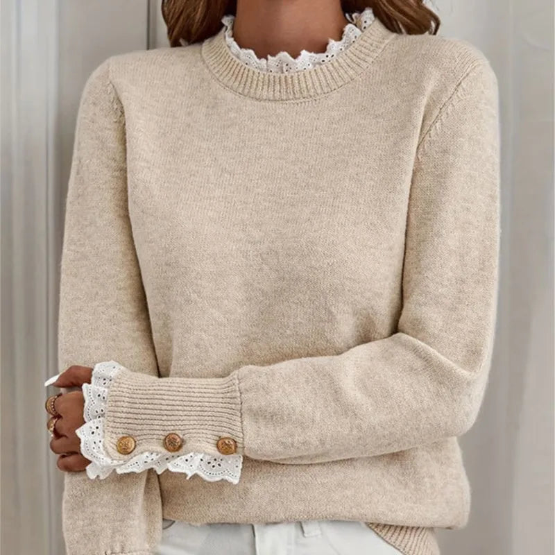 Colette Lace Trim Pullover
