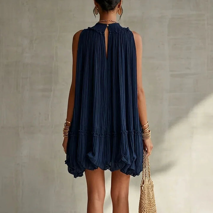 Elodie Pleated Halter Mini Dress