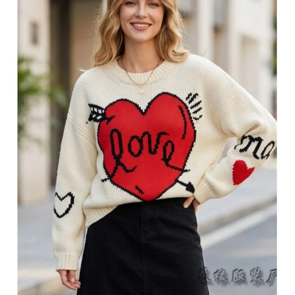 Aria Heart Knit Sweater