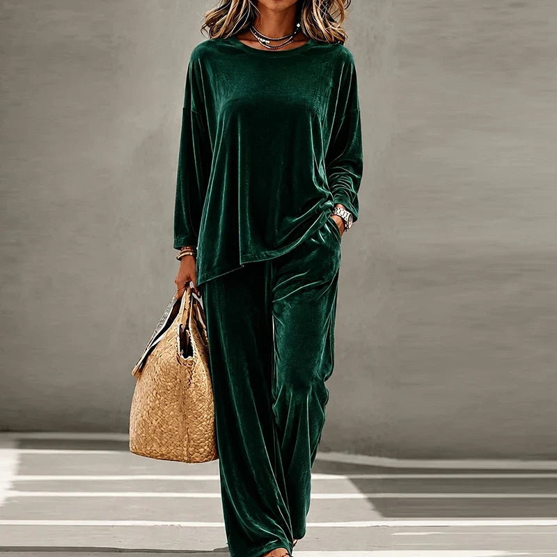 Isabeau Velvet Wide Leg Set