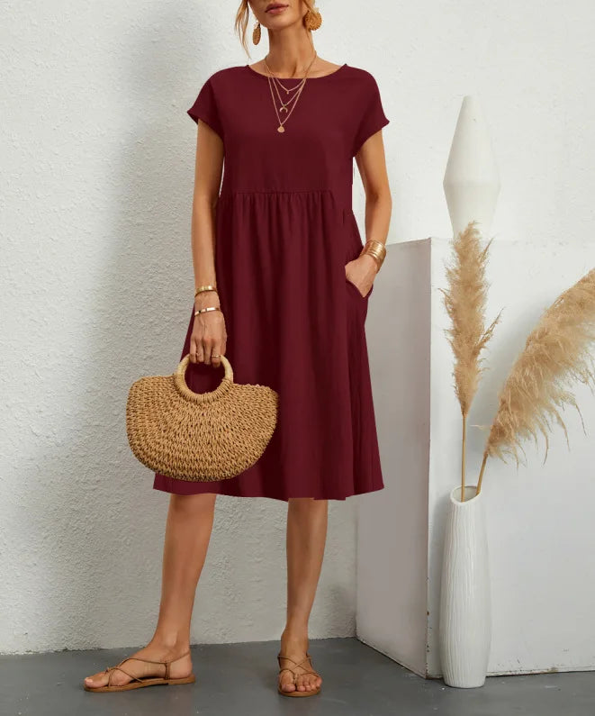 Delaney Linen Pocket Midi Dress
