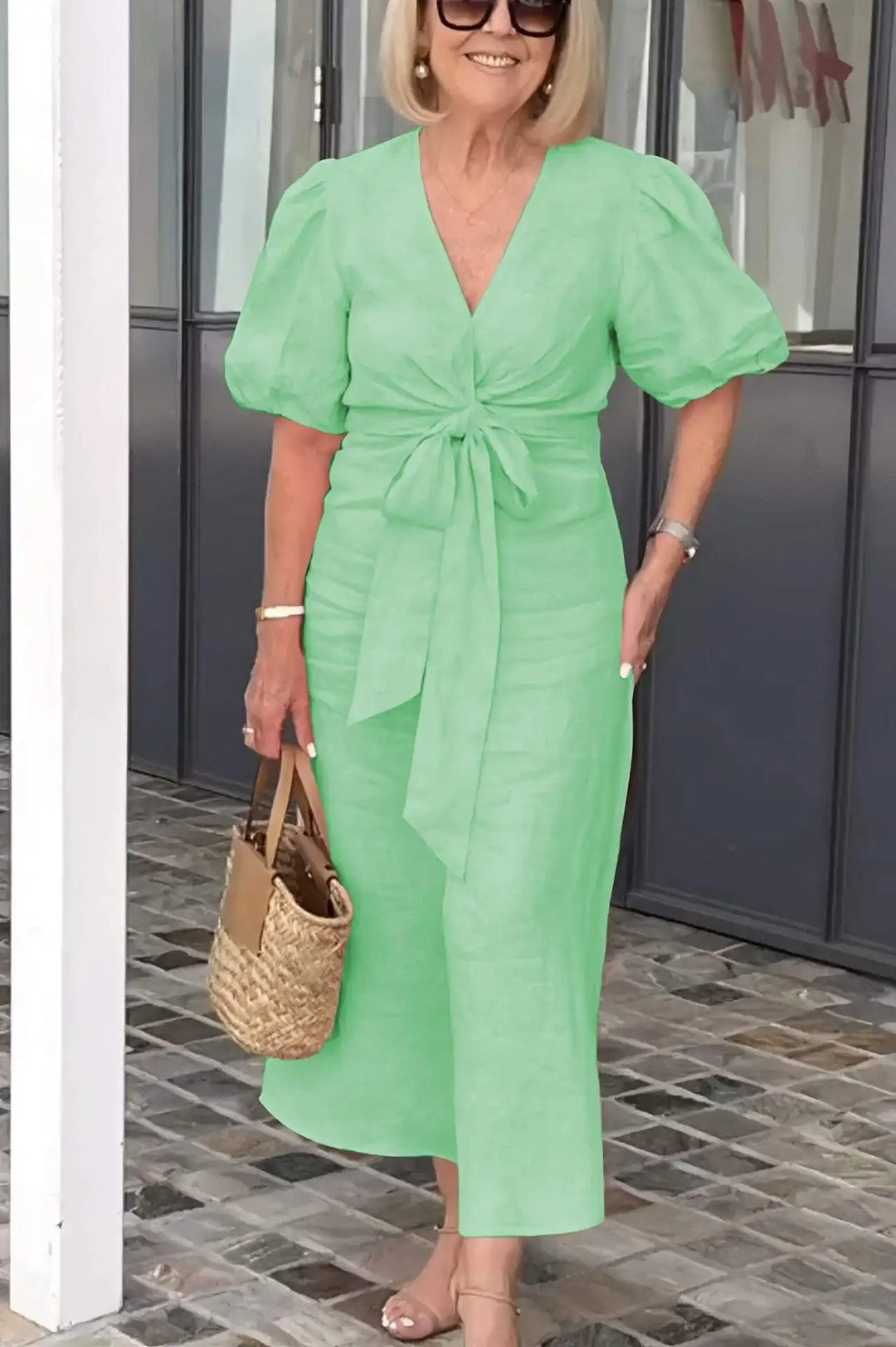 Vivienne Relaxed Tie Waist Midi Dress
