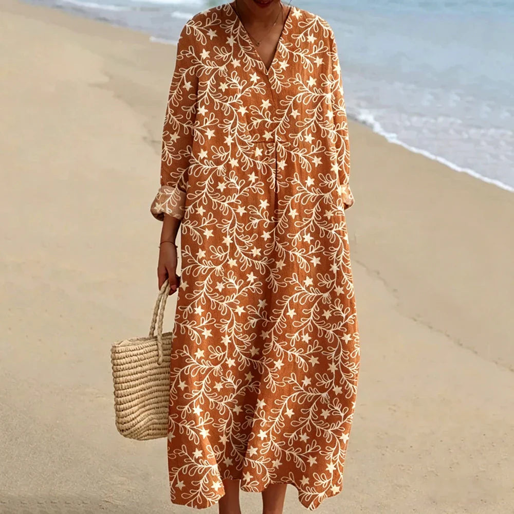 Elisia Boho Print Maxi Dress