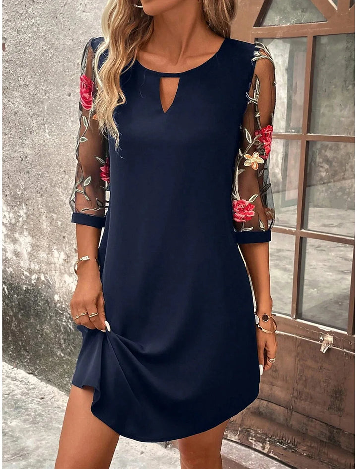 Briony Elegant Chic Floral Mini Dress