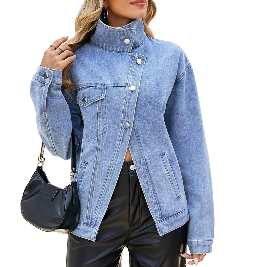 Harriet Stand Collar Denim Jacket