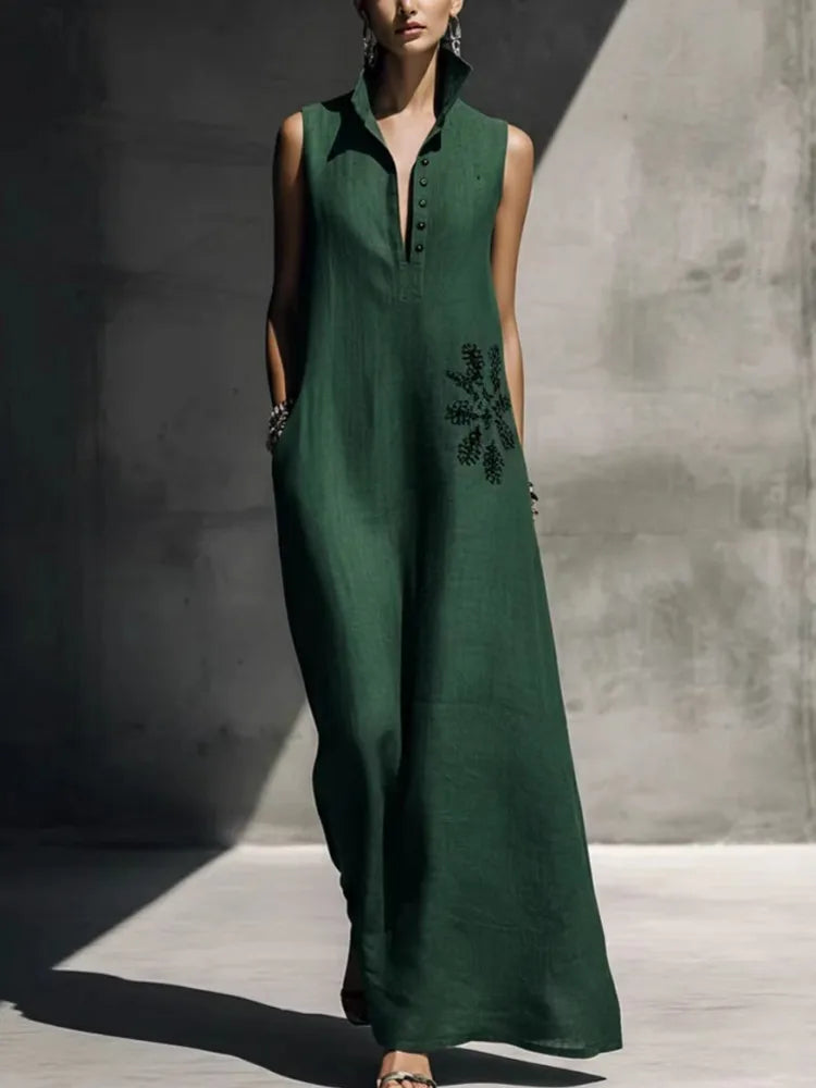 Caroline Embroidered Maxi Dress