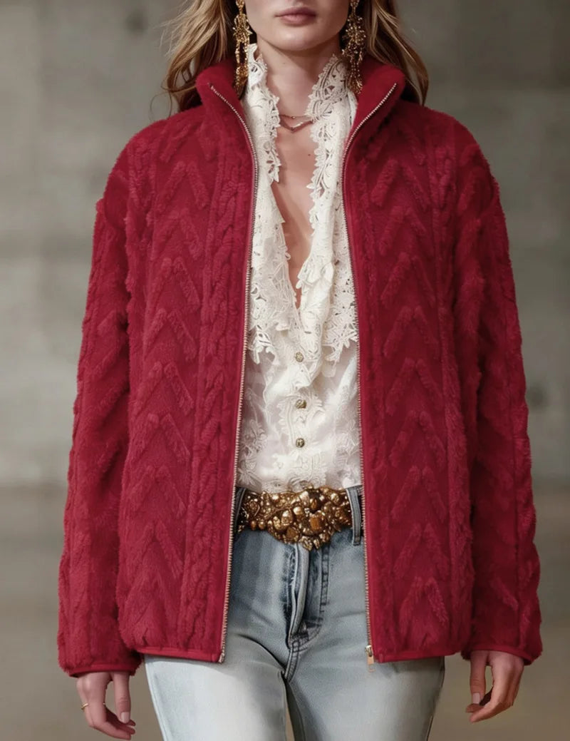 Rosalyn Textured Fleece Jacket