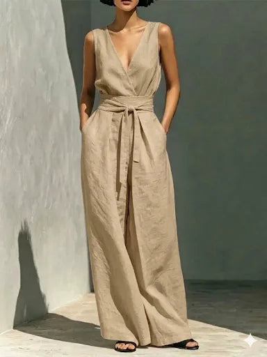 Quinn Front Tie Wide Leg Jumpsuit