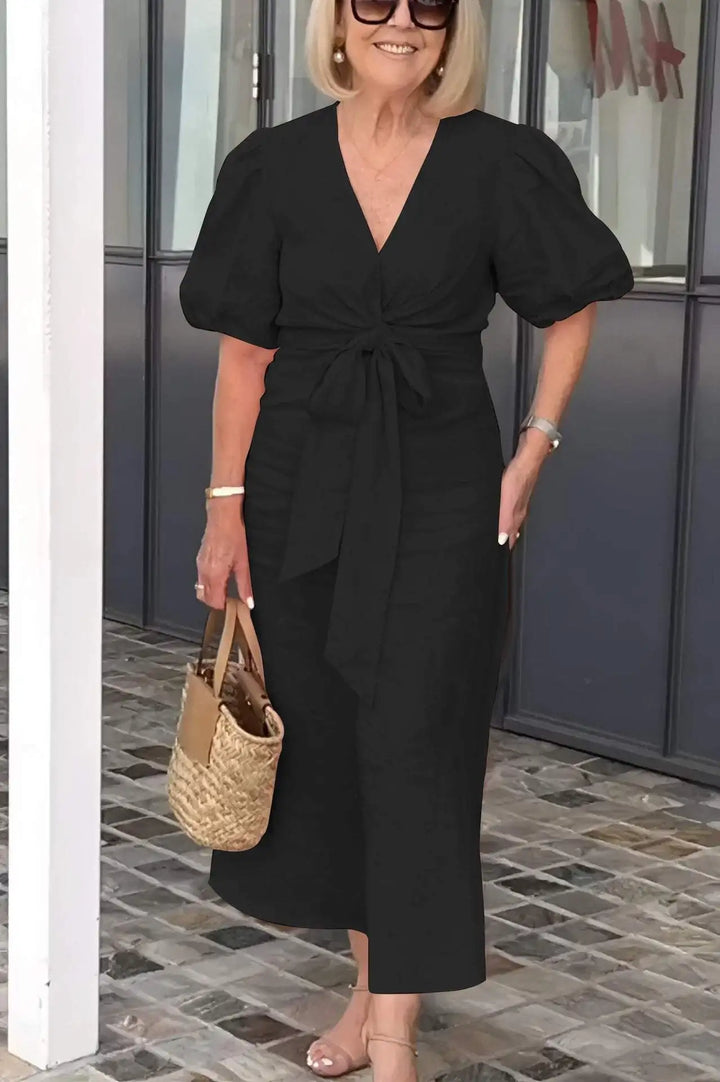 Vivienne Relaxed Tie Waist Midi Dress