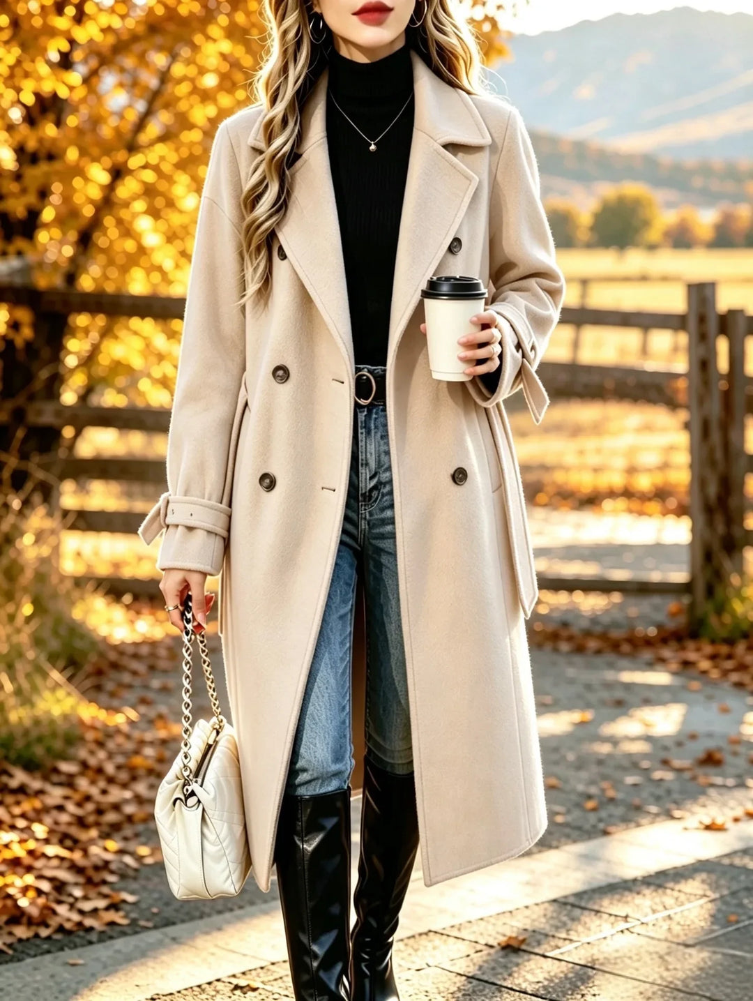 Noelle Double Breasted Wool Coat
