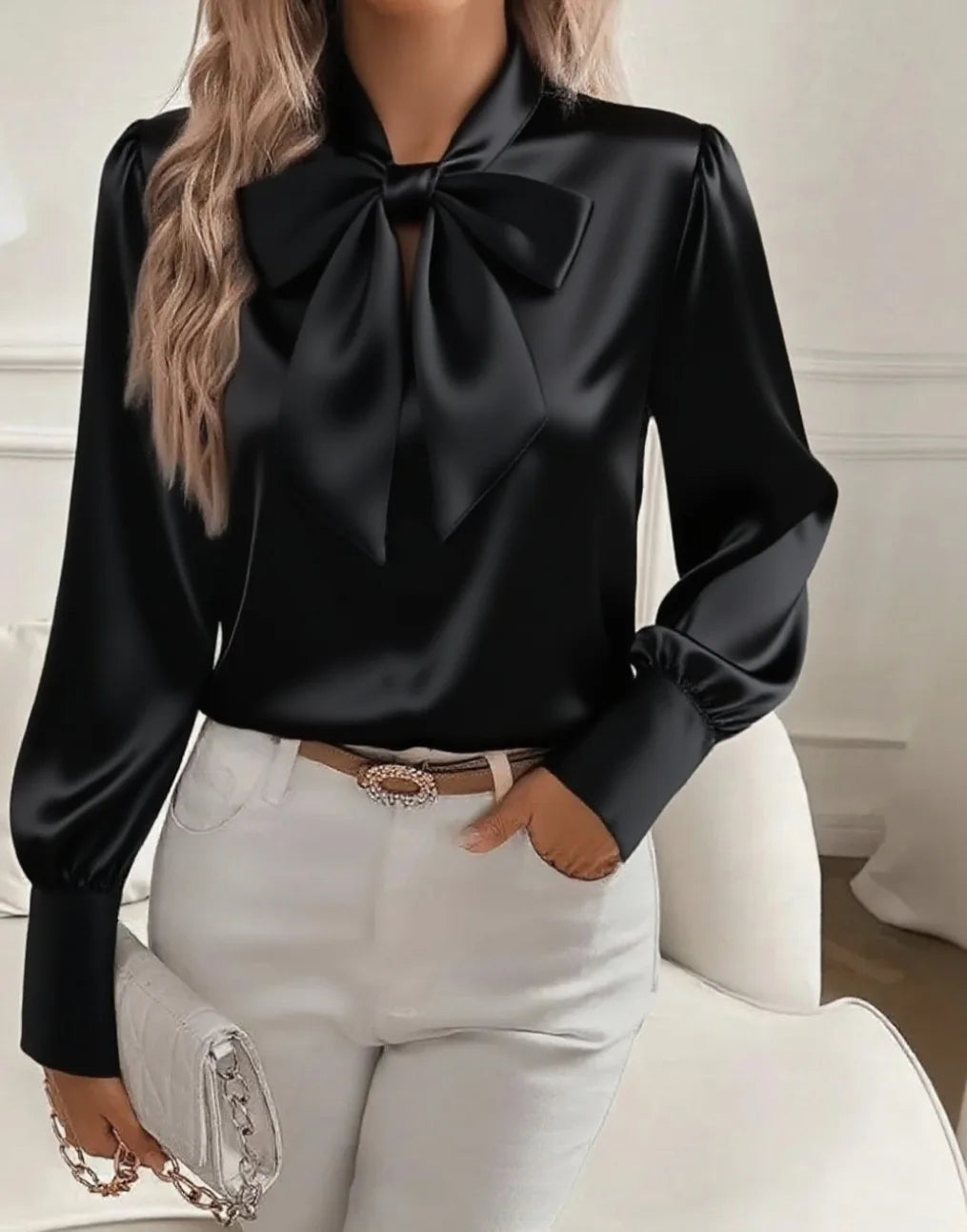 Lucienne Bow Collar Blouse