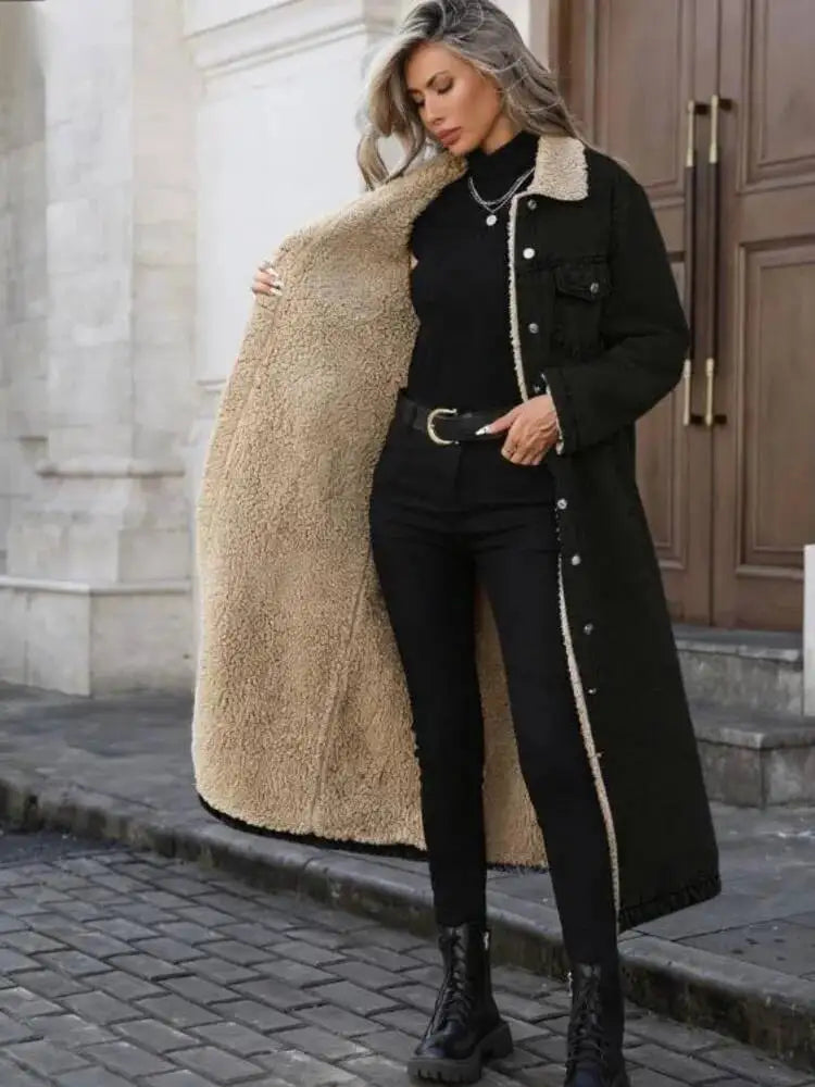 Guinevra Fleece Lined Denim Coat