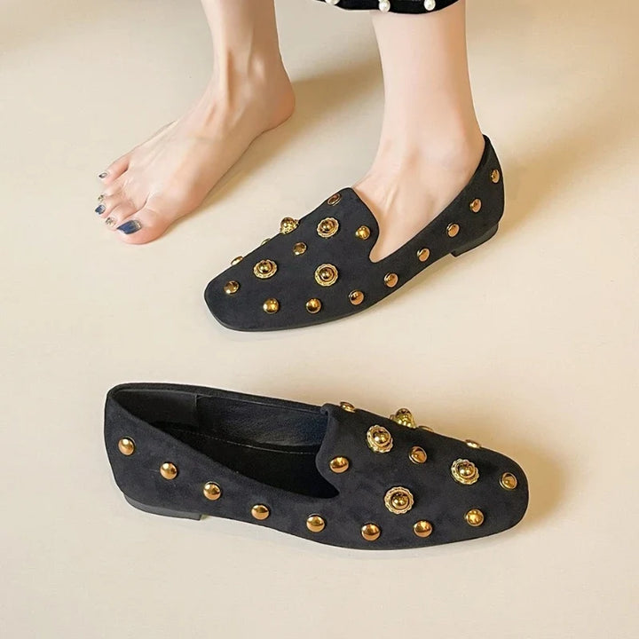 Freya Studded Suede Loafers
