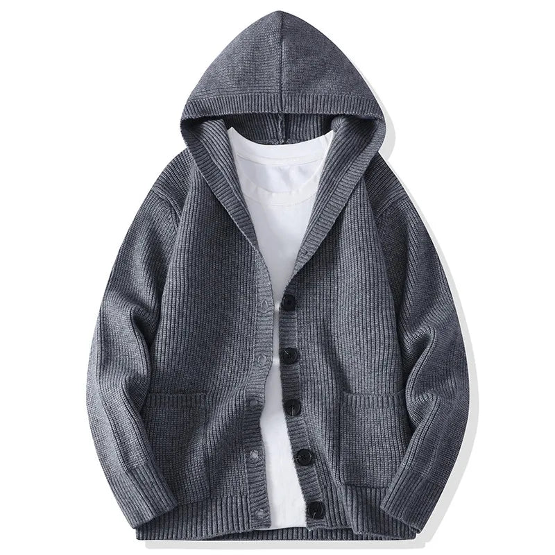 Torin Hooded Button Cardigan