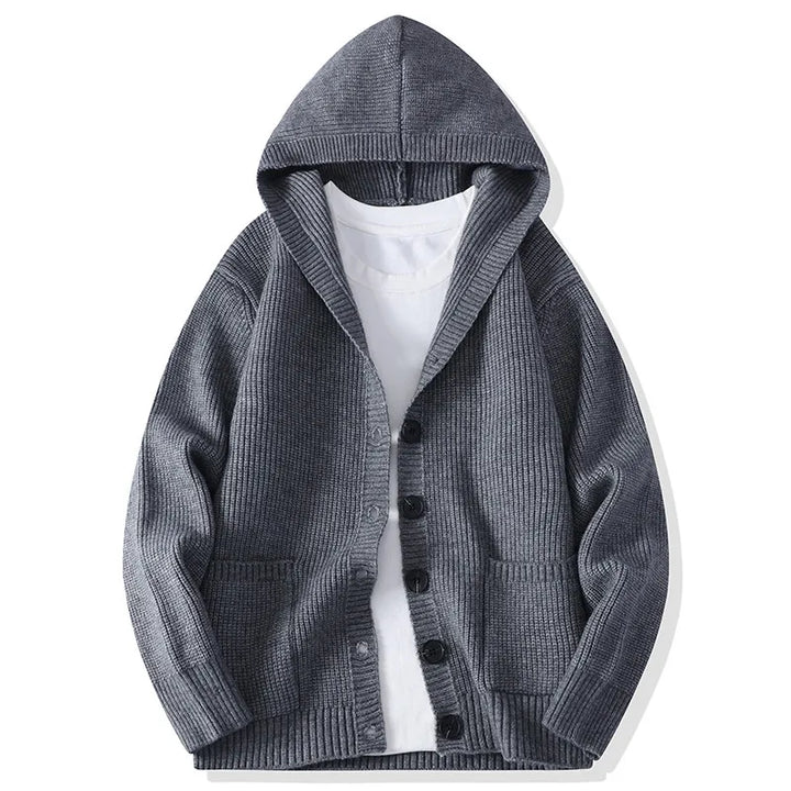 Torin Hooded Button Cardigan