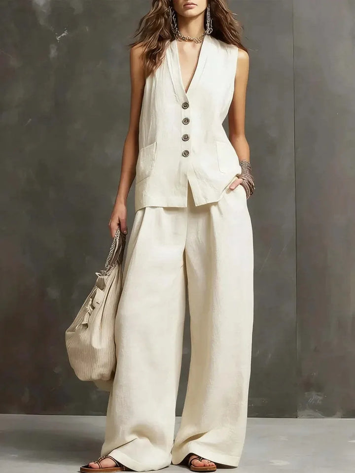 Hazel Breathable Linen Trouser Set
