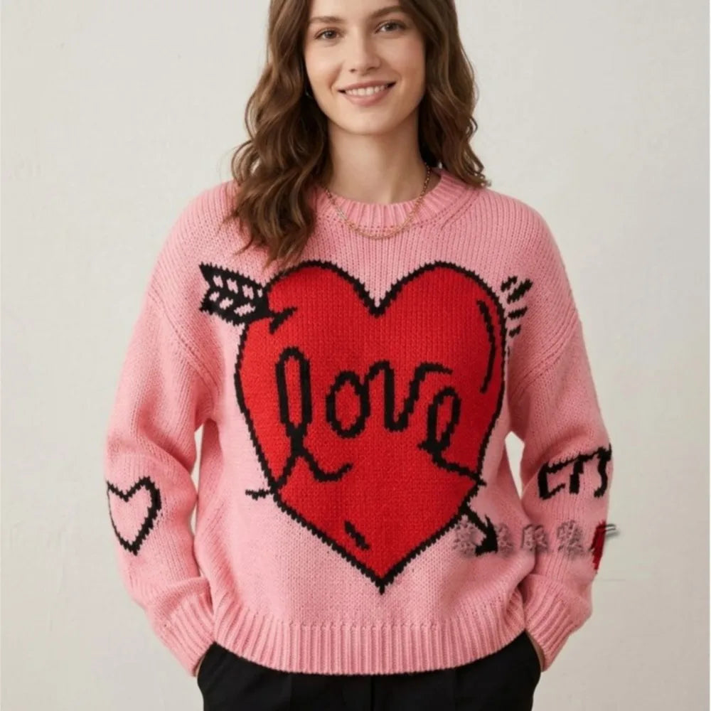 Aria Heart Knit Sweater