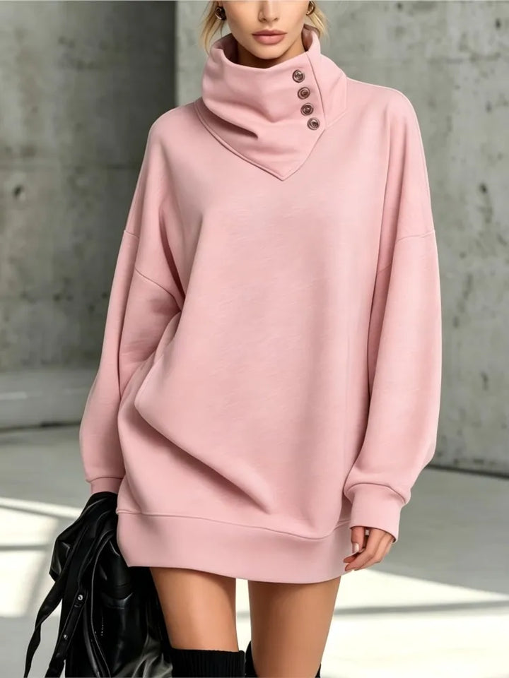 Adaline Button Sweatshirt Dress