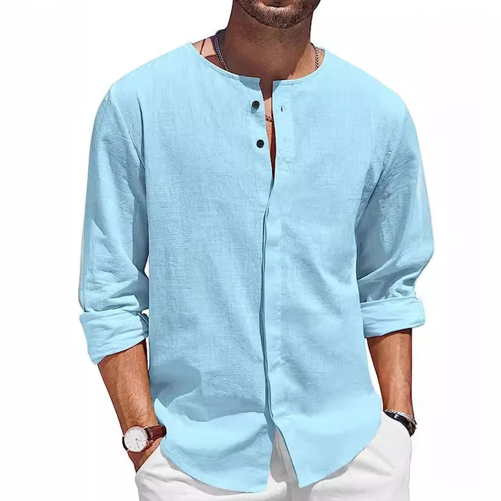Shoreline Linen Henley Summer Shirt