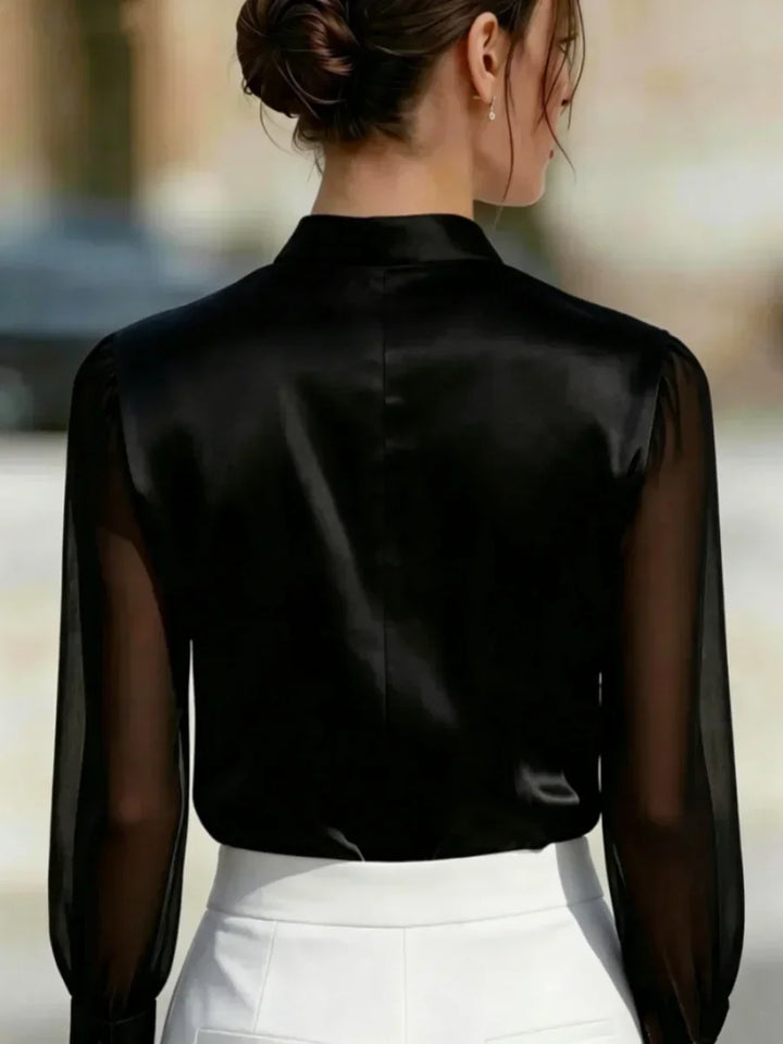 Alina Satin Sheer Blouse
