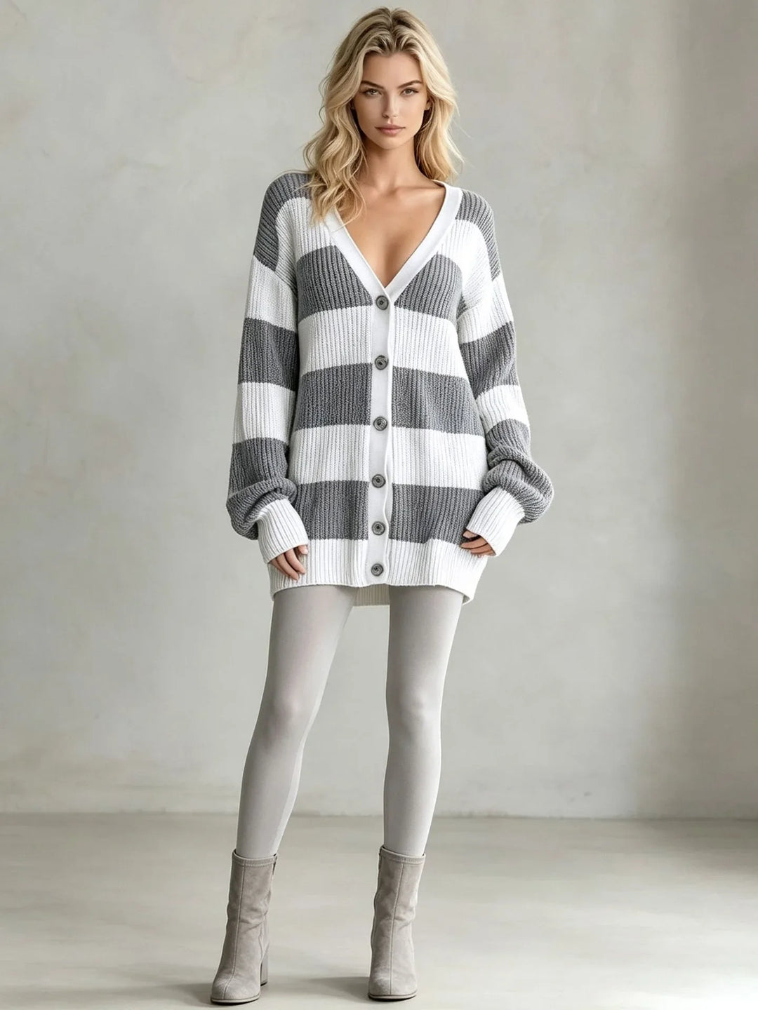 Novella Striped Knit Cardigan