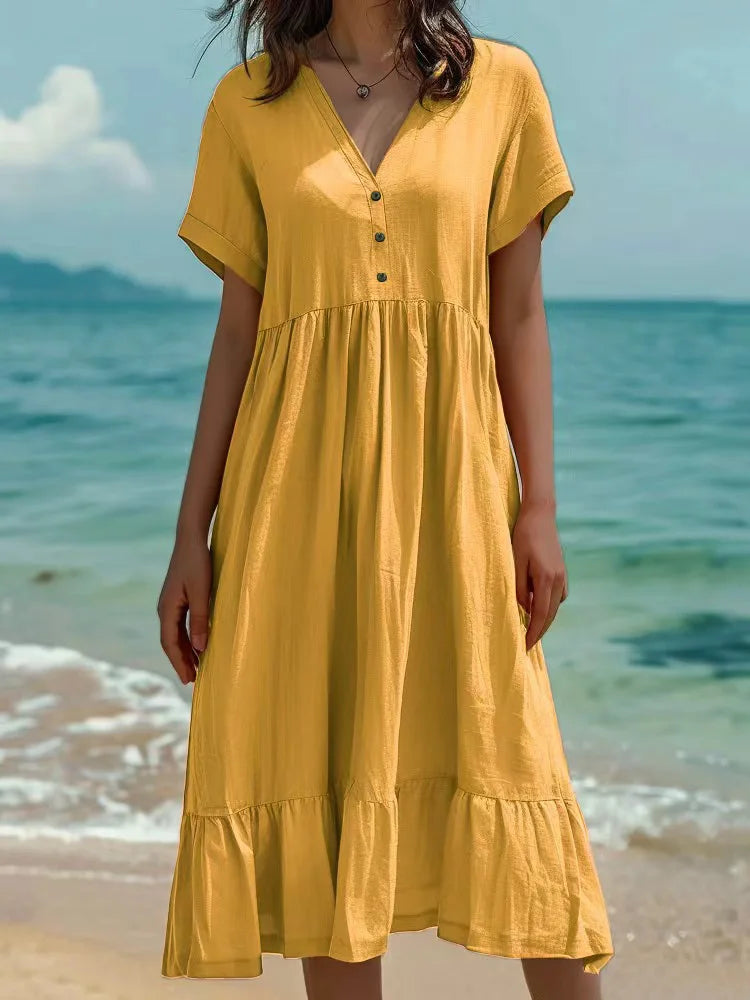 Deanna Button Front Maxi Dress