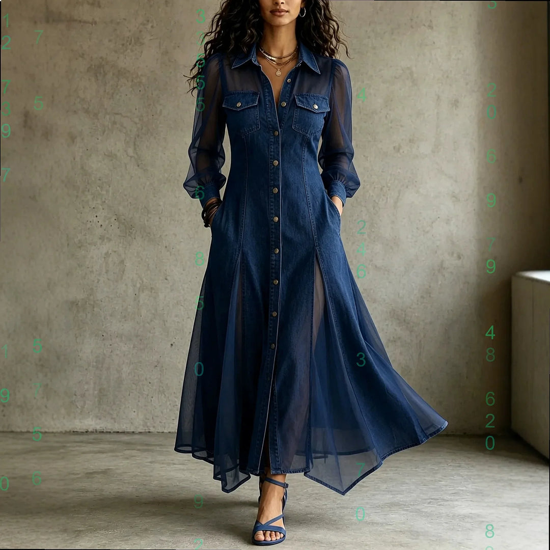Hailey Chiffon Shirt Maxi Dress