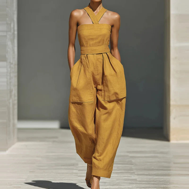 Adelais Draped Halter Jumpsuit