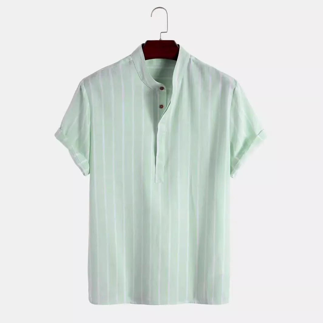 Aspen Relaxed Striped Linen Top