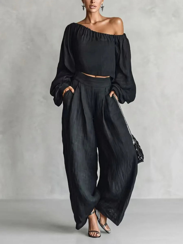Rebecca Off Shoulder Trouser Set