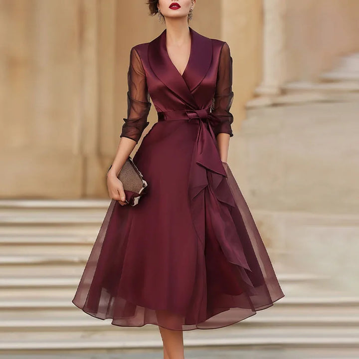 Kira Chiffon Tie Waist Midi Dress