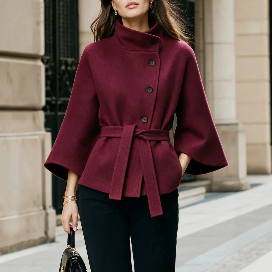 Fiammetta Belted Waist Cape Coat